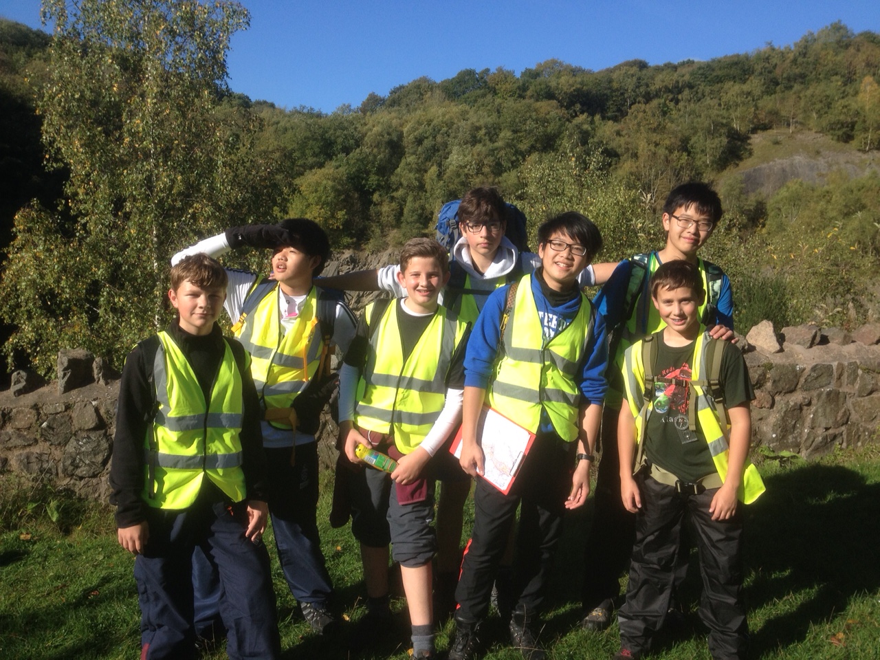 Day 1 of Lower Fourth Camp: Pupils begin their journey at Gullet Quarry, 14th October 2015